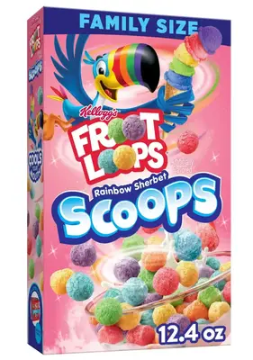 Сухий сніданок Kellogg's Froot Loops Rainbow Sherbet Scoops Cereal 351г (7202) фото 1