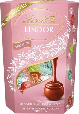 Шоколадные конфеты Lindt Lindor Assortito Latte Pistacchio Cocco Nocciola 200г (10857) фото 1