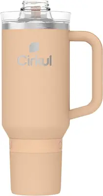 Термокружка з ручкою Cirkul All-Day StrawSip Apricot з нержавіючої сталі 1183 мл (9899) фото 1