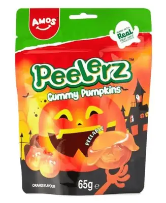 Желейні цукерки Amos Halloween Peelerz Gummy Pumpkin 65г (9247) фото 1