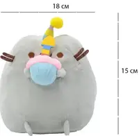 М'яка іграшка Кіт Pusheen з святковим кексом 18 см