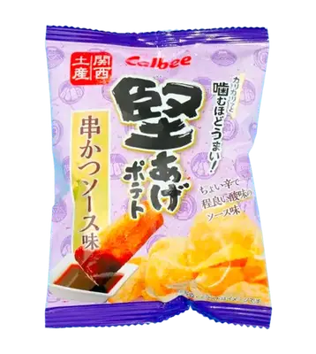 Японские чипсы Calbee Kata-age Potato Chips Kushikatsu Sauce 15г (8251) фото 1