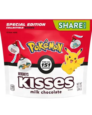 Шоколадні цукерки Hershey's Kisses Milk Chocolate Pokemon 151 Candy 286г (9968) фото 1