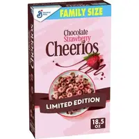 Сухой завтрак Chocolate Strawberry Cheerios Valentine’s Day Breakfast Cereal Family Size 525g