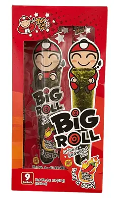 Чипсы Нори Tao Kae Noi Grilled Seaweed Big Roll Spicy Flavor 9шт × 3г (9689) фото 1