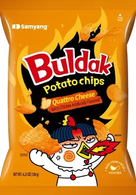 Чипсы Samyang Buldak Potato Chips Quattro Cheese 120г (9507) фото 1