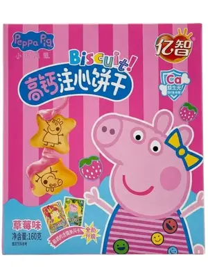 Печенье с кальцием Yizhi Biscuit Peppa Pig Strawberry 160г (10952) фото 1