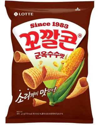 Кукурузный снек Lotte Grilled Corn 67г (8434) фото 1