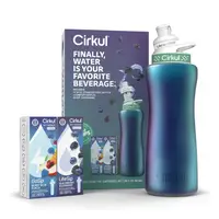 Стартовый набор бутылка с крышкой Cirkul с двумя вкусовыми картриджами Ежевика-Черника и Ягодный Пунш 946 мл
