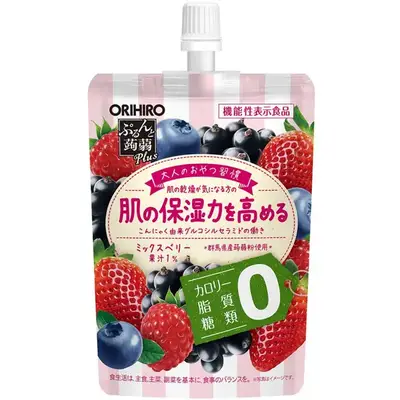 Японская конфета жидкое желе Orihiro Purunto Konjac Jelly Plus Mix Berries, 130г (6359) фото 1
