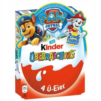 Шоколадные яйца Kinder Paw Patrol Uberraschung Limited Edition Щенячий Патруль 80г (4972) фото 1