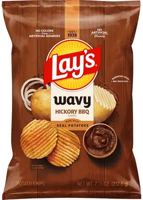 Чіпси Lay's Wavy Hickory BBQ Flavored Potato Chips 212.6г (10435) фото 1