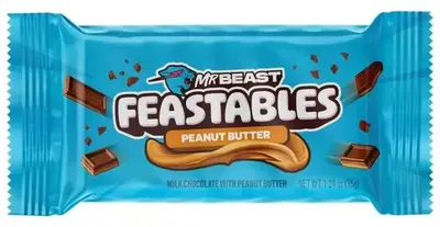 Шоколадный батончик Feastables MrBeast Peanut Butter Milk Chocolate Bar с арахисовой пастой 35 г (7756) фото 1