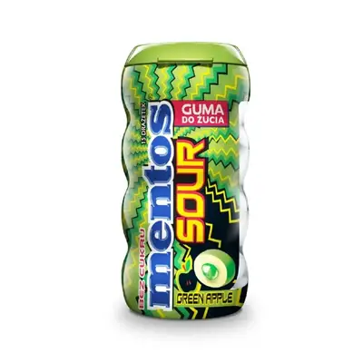 Кисла жуйка Mentos Sour Gum зі смаком Зелене яблуко 30 g (5046) фото 1