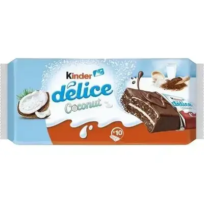 Бисквитное пироженое Kinder Delice Coconut 10s370g (4118) фото 1