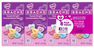 Подарочный набор конфет Brach's Valentine's Sweet Bright Conversation Hearts 8шт х 31г (10280) фото 1