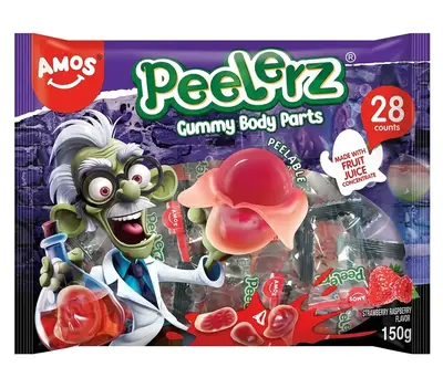 Жевательные конфеты Amos Halloween Peelerz Body Parts Gummies Candy 150г (12009) фото 1