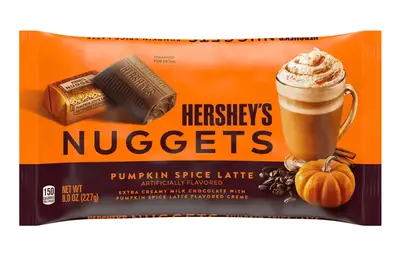 Шоколадні цукерки Hershey's Nuggets Pumpkin Spice Latte Flavored Halloween Candy​​​​​​​ 227г (9545) фото 1