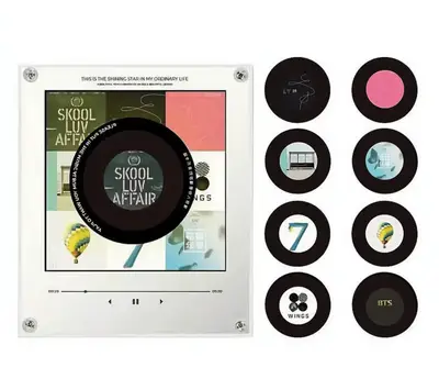 Магнитный музыкальный проигрыватель на холодильник BTS Magnetic Music Box с 9 мини-пластинками (12022) фото 1