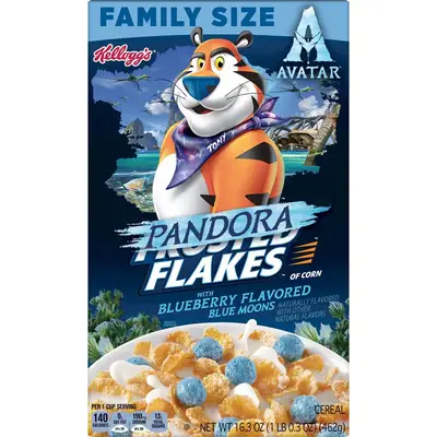 Хлопья Kellogg's Frosted Flakes Original with Blueberry Flavored Blue Moons Cold Breakfast Cereal 462g (4817) фото 1