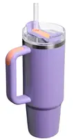 Термокружка Stanley Quencher H2.0 FlowState Periwinkle Shimmer с ручкой и трубочкой Фиолетовая с шиммером 887м
