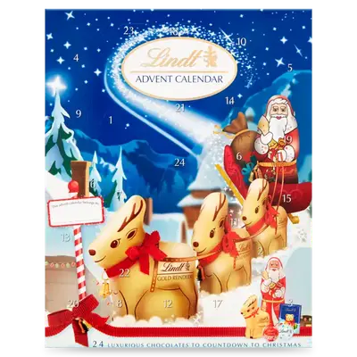 Адвент календар Lindt Santa Sleigh Advent Calendar 160g (2307) фото 1
