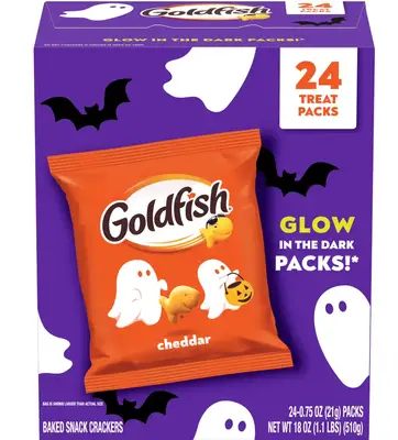 Крекери у формі золотих рибок Pepperidge Farm Goldfish Halloween Edition Cheddar Crackers 24шт 510г (7347) фото 1