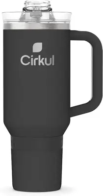 Термокружка с ручкой Cirkul All-Day StrawSip из нержавеющей стали Черная 1183 мл (7359) фото 1