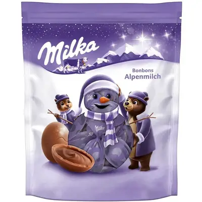 Новорічні цукерки Milka Bonbons Alpenmilch 86 g (4370) фото 1