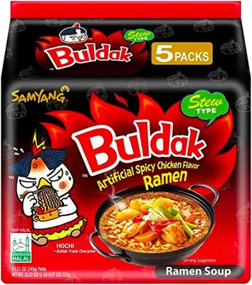 Локшина швидкого приготування Samyang Buldak Artificial Spicy Chicken Flavor Ramen зі смаком гострої курки 5x145 г. (7118) фото 1