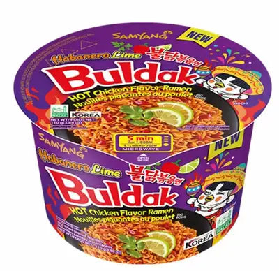 Лапша быстрого приготовления Samyang Buldak Ramen Habanero Lime Bowl 110г (7903) фото 1