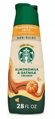 Рослинні вершки для кави Starbucks Pumpkin Spice Non-Dairy Coffee Creamer з мигдальним та вівсяним молоком 828 мл (7292) фото 1