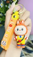 Помаранчевий силіконовий брелок Лабубу Cute Love Backpack Labubu Silicone Keychain 6.9см, 1шт