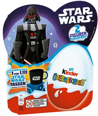 Набір шоколадних яєць Kinder Surprise Star Wars Дарт Вейдер 4шт × 20г (9911) фото 1