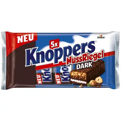 Шоколадно-вафельні батончики Knoppers NussRiegel Dark 200g (3957) фото 1