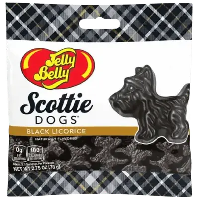 Лакричные жевательные конфеты Jelly Belly Black Licorice Scottie Dogs 78г (1971) фото 1