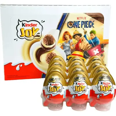 Шоколадні яйця Kinder Joy Funko Netflix One Piece 12 шт х 20г (11792) фото 1
