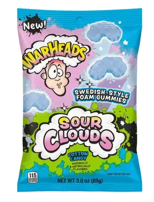 Жувальні цукерки Warheads Sour Clouds Cotton Candy 85г (11954) фото 1