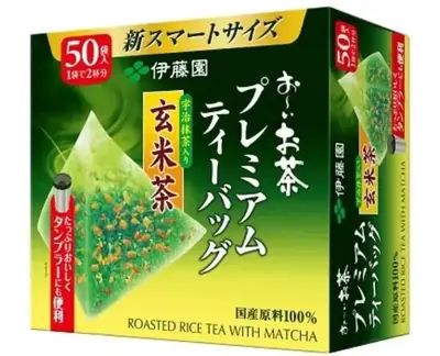 Зеленый чай Itoen Premium Brown Rice Green Tea Tetra Bags с матчей и коричневым рисом 115 г. (6525) фото 1