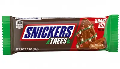 Шоколадный батончик Snickers Trees Chocolate Bar 62г (10017) фото 1