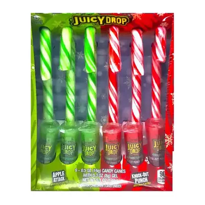 Трости Juicy Drop Candy Canes with Gel Candy 144g (2327) фото 1