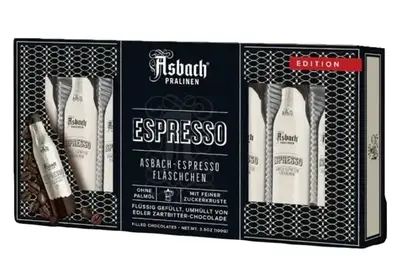 Шоколадные конфеты-бутылочки Asbach Espresso Flaschchen Zartbitter 100г (10038) фото 1