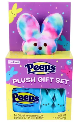Пасхальный набор с игрушкой Peeps Tie Dye Bunny Plush Toy 42г (8515) фото 1
