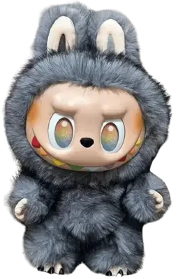 Большая игрушка Лабубу Дракончик Pop Mart The Monsters Labubu Grey Zimomo 38см (9083) фото 1