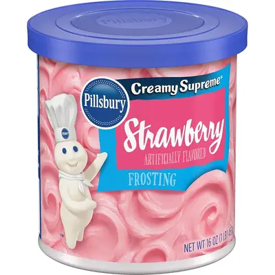 Розовая глазурь Pillsbury Creamy Supreme Strawberry Frosting 453г (9577) фото 1