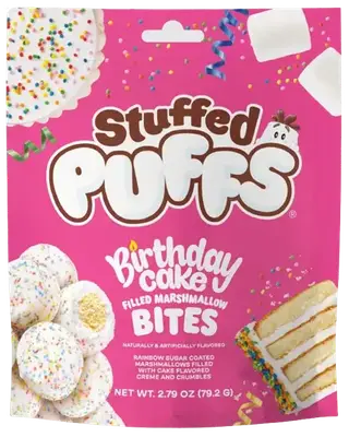 Зефір Stuffed Puffs Filled Marshmallow Bites Birthday Cake 79.2г (8749) фото 1