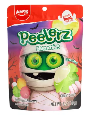 Жувальні цукерки Amos Halloween Peelerz Mummies 170г (11824) фото 1