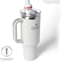 Термокружка с ручкой Cirkul All-Day StrawSip из нержавеющей стали серая 1183 мл.