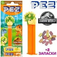 Диспенсер с конфетами Pez Jurassic World Triceratops 17г