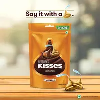Шоколадні цукерки Hershey's Kisses Almonds Chocolate з мигдалем 100.8г